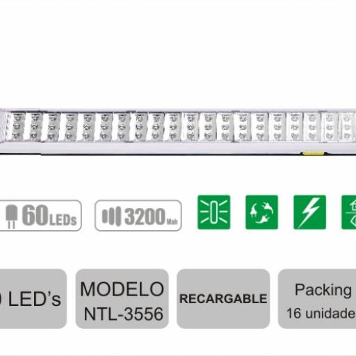 Linterna LED North Tech RECARGABLE  NTL-3556  Emergency  | Lmpara de interior  exterior
