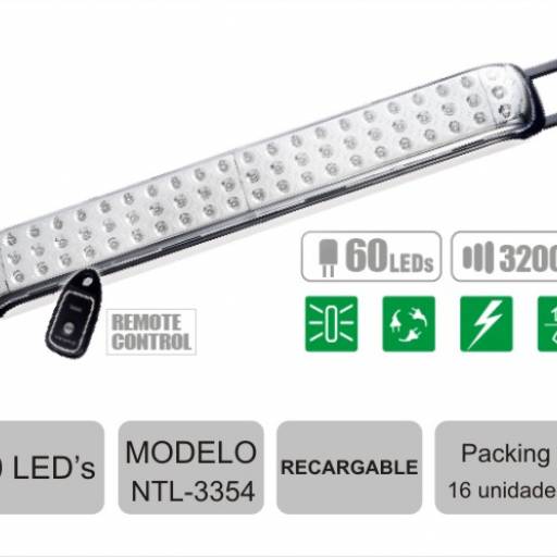 Linterna LED North Tech RECARGABLE  NTL-3354  Emergency  | Interior  lmpara al aire libre
