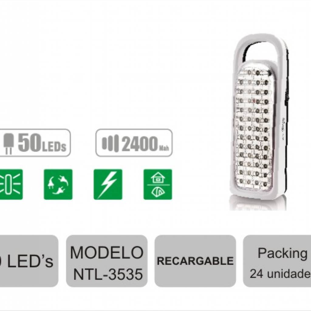 Linterna LED North Tech RECARGABLE  Modelo NTL-3535 Emergency  | Interior